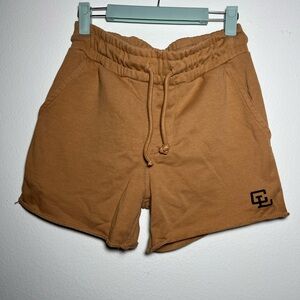 Tan Casual Shorts with Logo